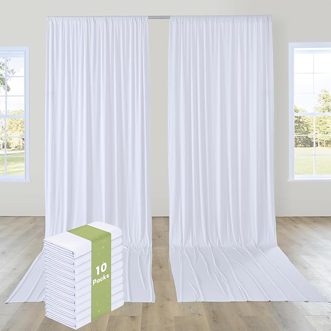 PartyVillage 50ft×15ft White Backdrop Curtain by PartyVillage