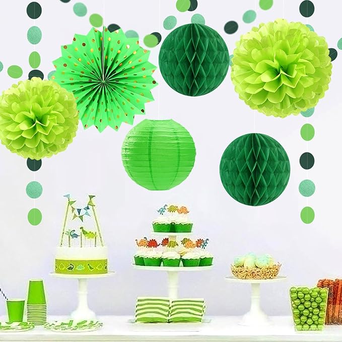 Green Party Decorations Streamers Lanterns - Image 6