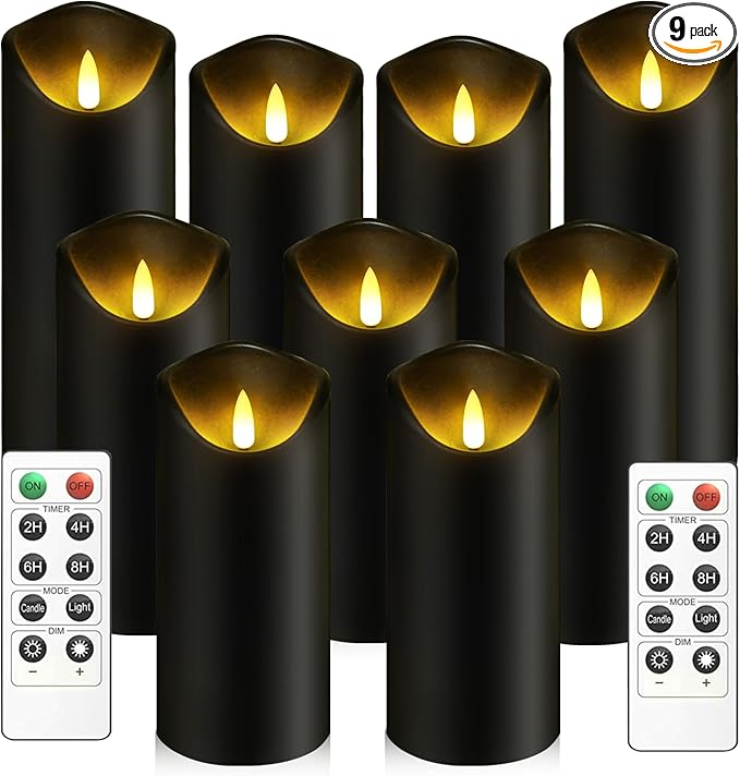 Flickering Flameless Candles, Battery Operated Acrylic LED Pillar Candles by FLAMELESSCANDLES