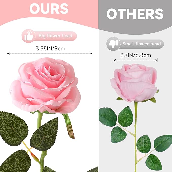 Tifuly Pink Roses Artificial Flowers - Image 8