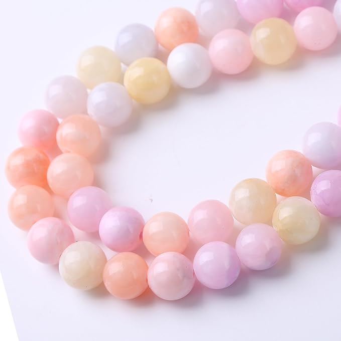 Colorful Rice Topaz Stone Beads Gemstone Round Crystal Energy Jade Beads Stone - Image 4