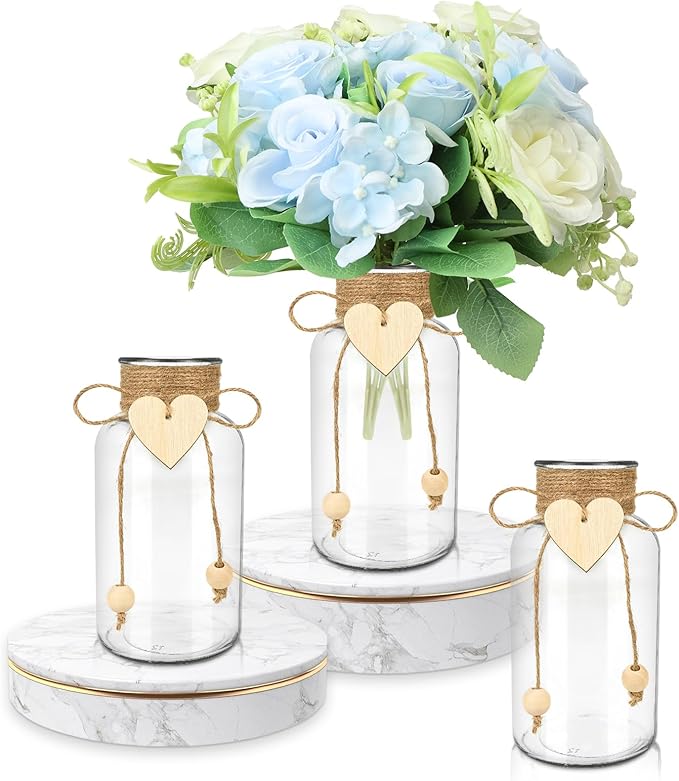Vintage Glass Vases for Flowers, Bridal Shower Bud Vase Set by DRANSMIC