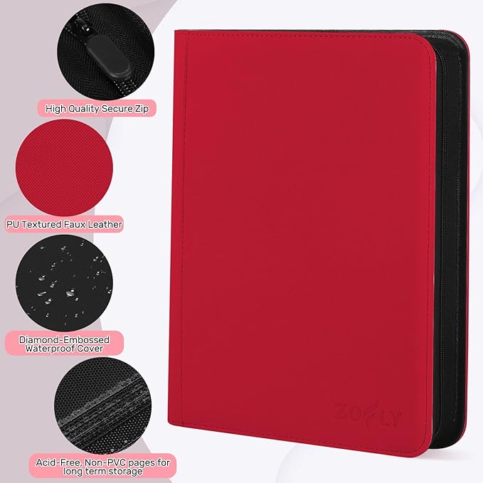 9 Pocket Trading Card Zip Binder, 540 Cards, Premium Baseball Card Storage Album - Image 4
