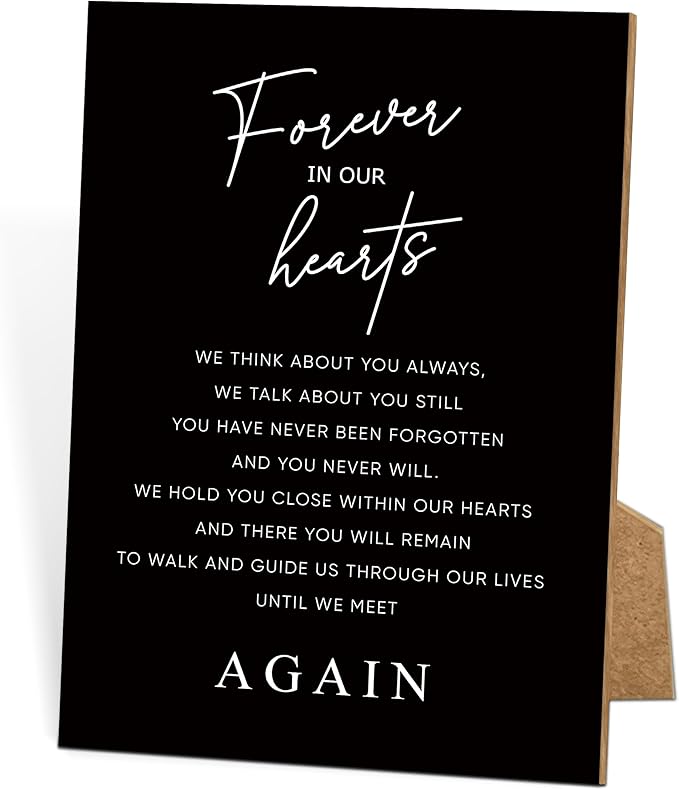 Funeral Sign, 8x11 Black Minimalist Style Loss of Loved One Memorial Sign by TCJIU