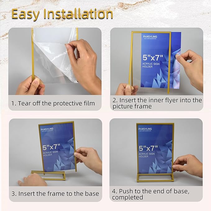 6 Pack Acrylic Sign Holder 5x7" Photo Frames, Double-sided Clear Menu Holder - Image 6
