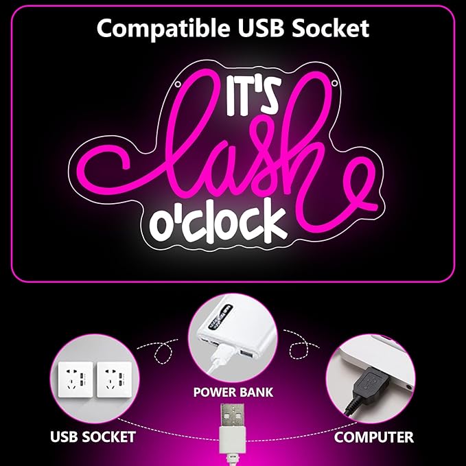Lash Neon Sign, it's Lash O'Clock Led Neon Light Signs - Image 5