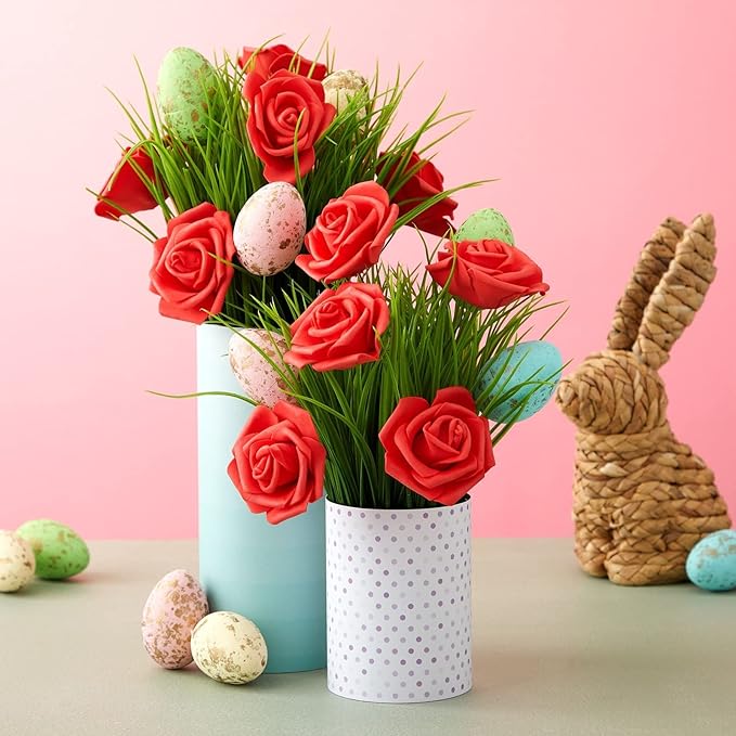 Juvale 100 Pack Red Artificial Flowers - Image 3