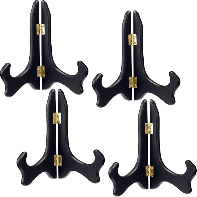 Tatuo 4 Packs Wooden Display Stand Decorative Plate Stands by Tatuo