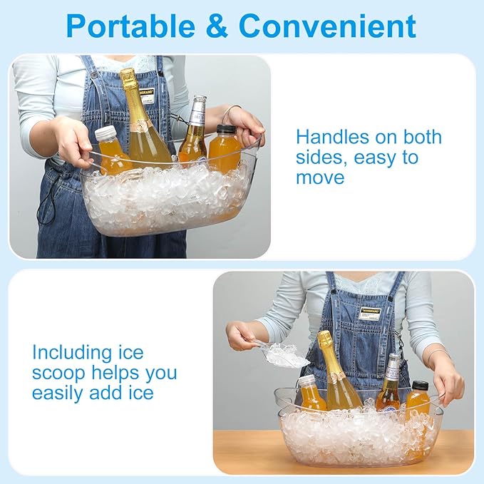 KITHELP 2 PCS Ice Buckets for Parties, 5.5L Ice Bucket - Image 4