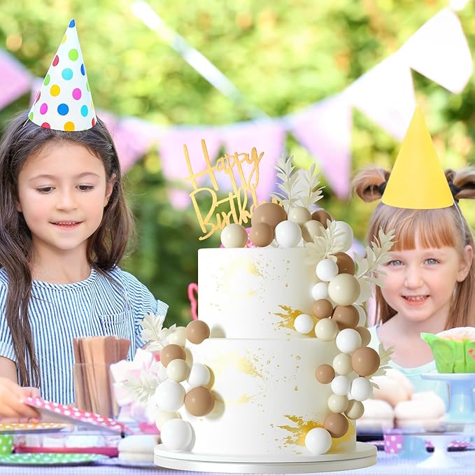 MIAHART Ball Cake Toppers Boho Grass Cake Topper Ball Cake Insert Decoration - Image 6