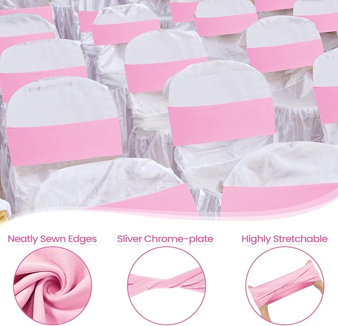 Kinlop 50 Pcs Spandex Chair Sashes Bows Chair BanB0C3V1RSWZds Slider Sashes - Image 3