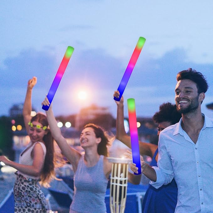 LifBetter Light Up Glow Sticks Bulk, LED Foam Sticks 112 pcs Glow in The Dark - Image 8