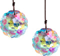 HDCRYSTALGIFTS Set 2 AB Color Crystal Suncatcher Datura Shaped Pendant Rainbow by HDCRYSTALGIFTS