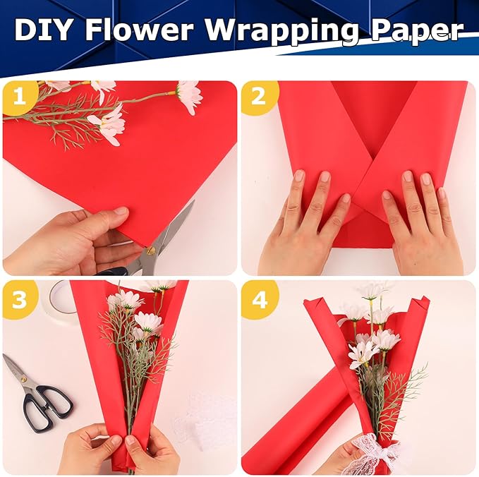 Vanhench 17.8"x1500" Red Wrapping Paper, Wrapping Kraft Paper - Image 5