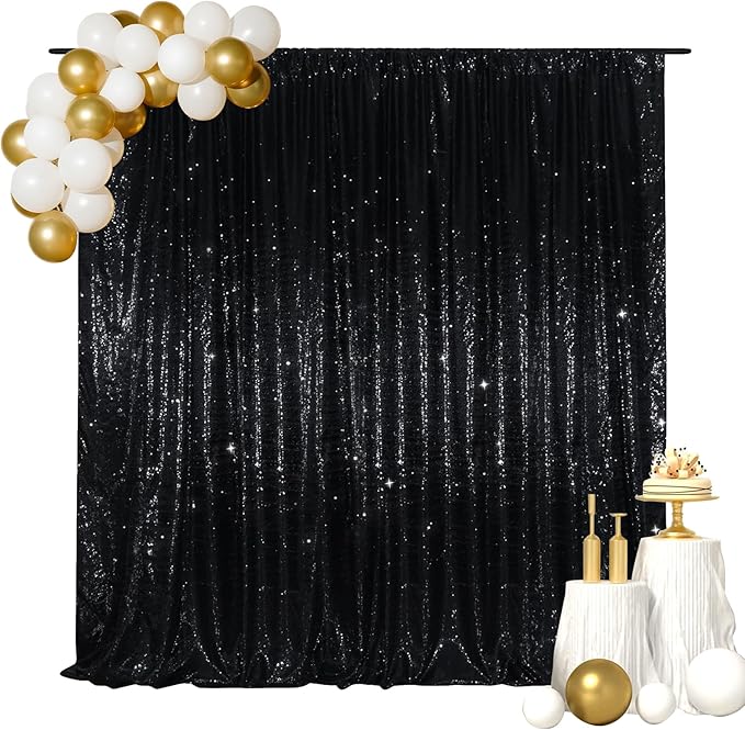 SquarePie Sequin Backdrop Curtain Less See Through Background - Image 2