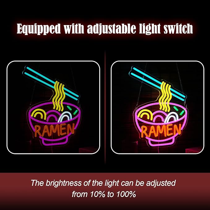 Ramen Neon Sign Dimmable LED Ramen Neon Light - Image 4