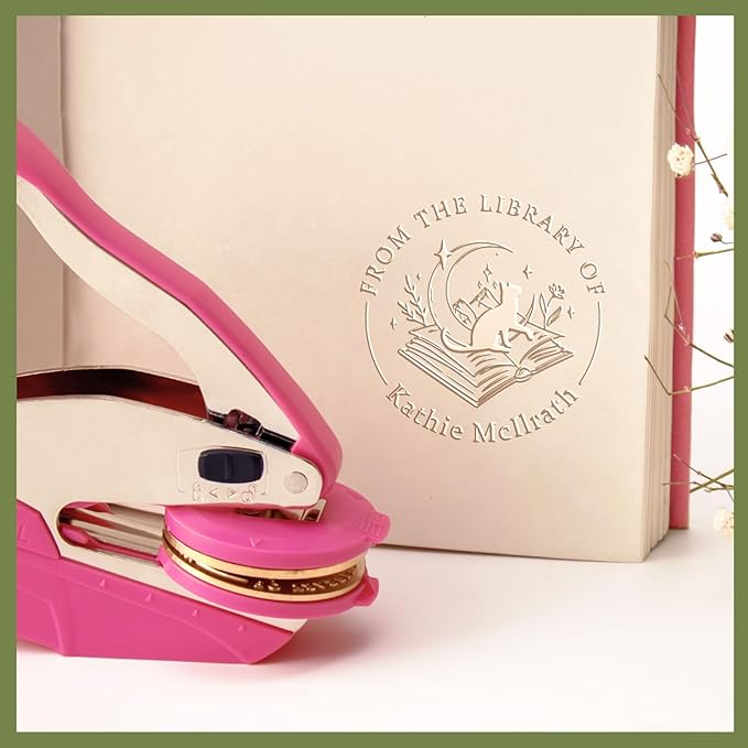 Upgraded Book Embosser Personalized | Custom Book Stamp | Storage Gift Box Set - Image 10