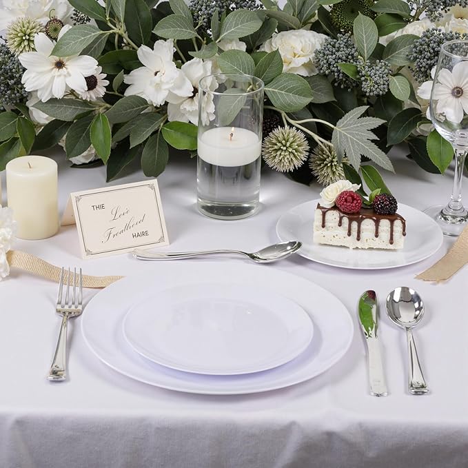 bUCLA 100PCS White Plastic Plates - Image 6