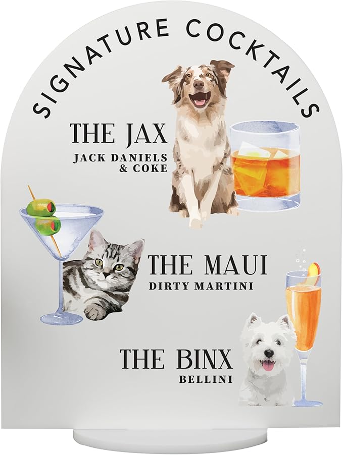 Pet Signature Drink Wedding Signs by Elation+Factory+Co.