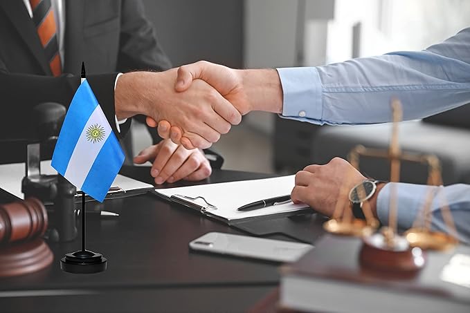 Argentina Argentine Deluxe Desk Flag Set Small Mini Miniature Argentina - Image 4
