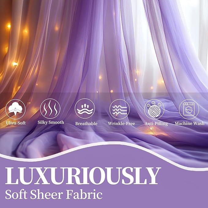 10x10ft Lavender Tulle Backdrop Curtain - Image 2