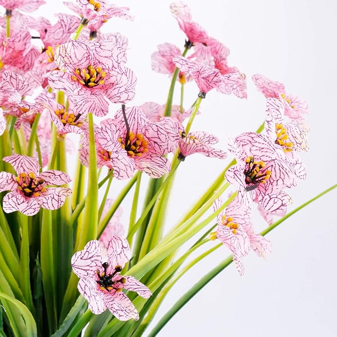 12 Bundles Artificial Flowers Outdoor UV Resistant Fake Flowers No Fade Faux - Image 2