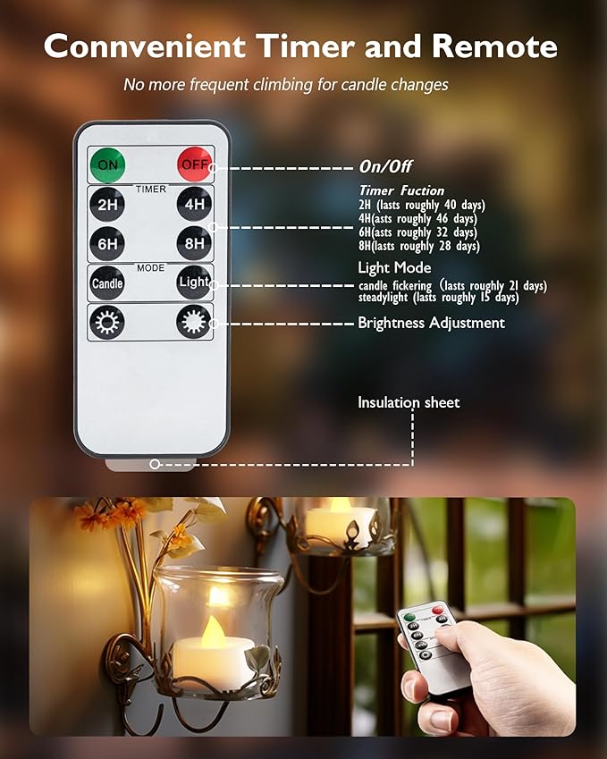 Homemory 24pcs Flameless LED Tea Lights - Image 6
