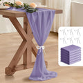 2 Pack 10 Ft Chiffon Table Runner Light Purple Gauze Long Table Runners 27x120 by BEELIFY