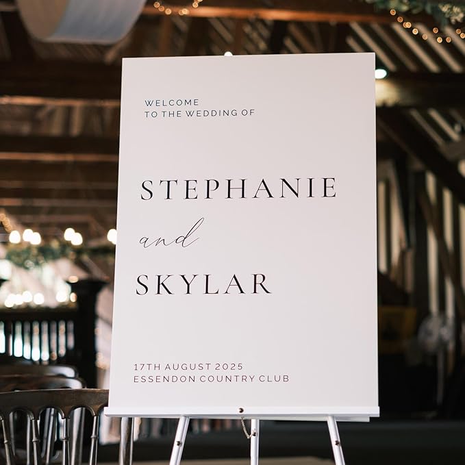 Welcome Wedding Sign Personalized, Luxury Wedding Sign Decorations Signage 12" by CENOVACY