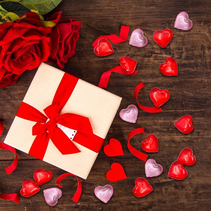 200pcs 3D Red Acrylic Heart Decorations, 22 mm Acrylic Hearts Shaped Decor - Image 6