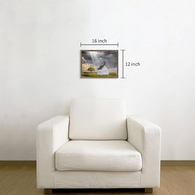Beautiful Scene Wooden Art Framed: Little House under the Sun Wood Artwork - Image 6