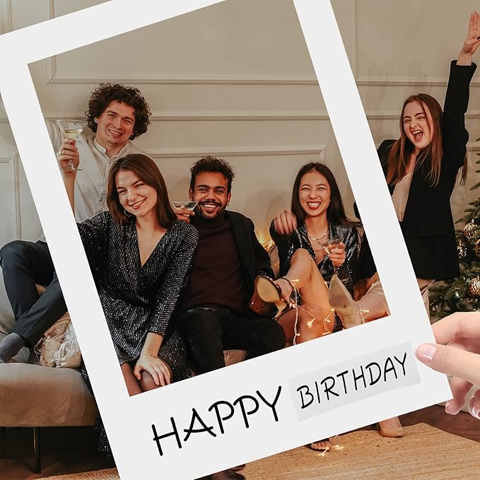 LUOEM Happy Birthday Party Frame Photo Prop Birthday DIY Paper Picture Frame - Image 5