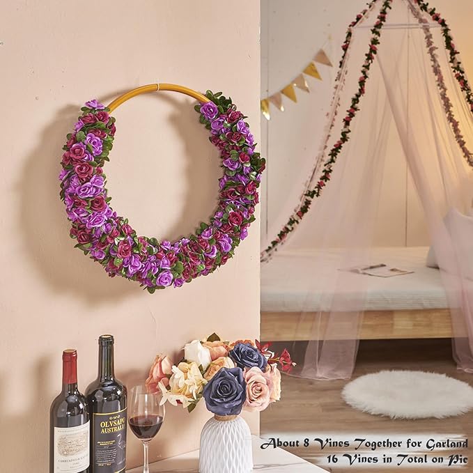6 Pcs x 8.2 ft Flower Garland Artificial Rose Vine Flowers - Image 4