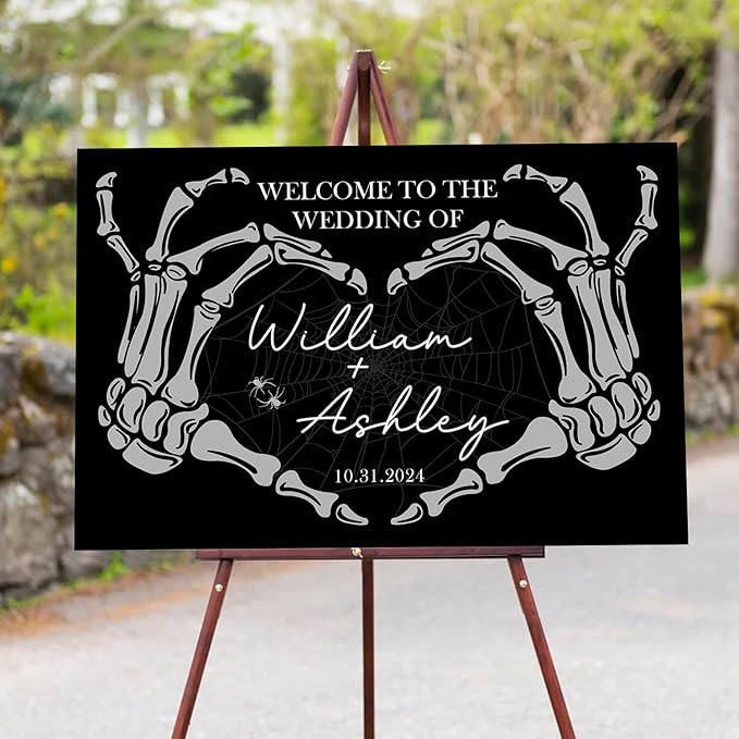 Welcome To Our Wedding Sign, Gothic Wedding, Wedding Sign Halloween Wedding - Image 3