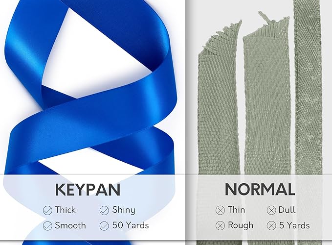 Royal Blue Satin Ribbon 1-1/2 Inch x 50 Yards Double-Faced Ribbons - Image 4