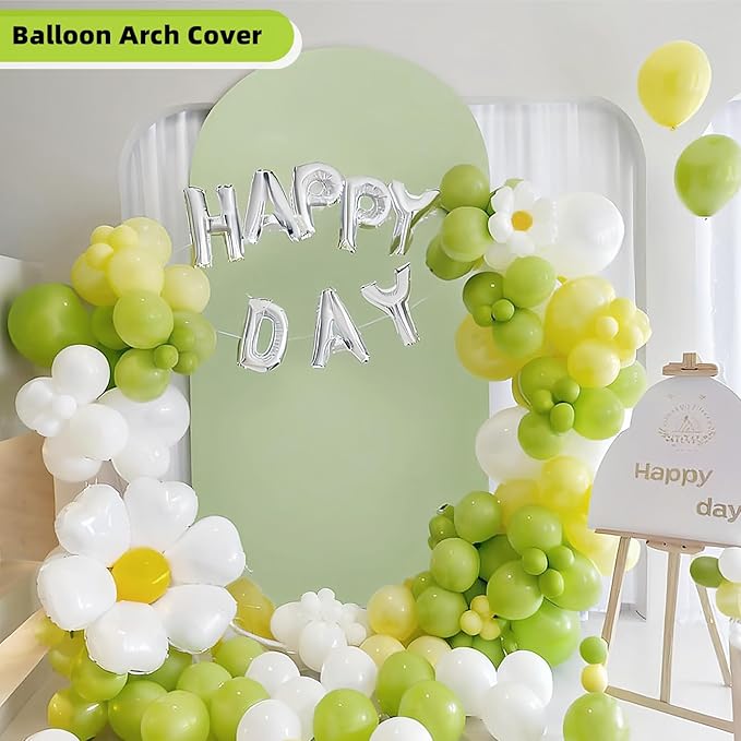HEMMOTOP Green Arch Cover, 7.2 ft Spandex Wedding Balloon Arch Covers Stretchy - Image 8