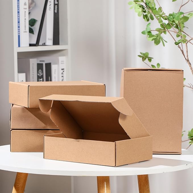 Qilery 200 Pcs Shipping Boxes Cardboard Gift Corrugated Cardboard Brown Boxes - Image 4