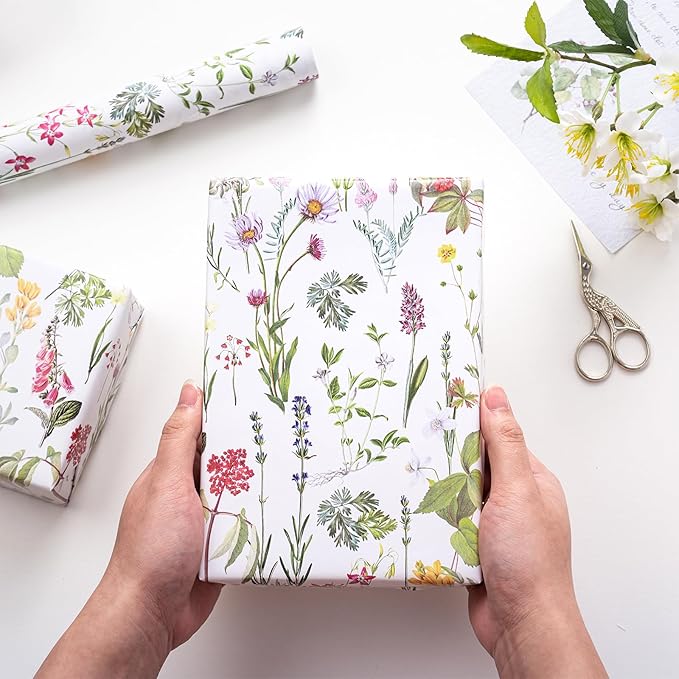 RUSPEPA 30" X 100' Wild Flower Wrapping Large Paper Roll - Image 3