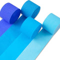 PartyWoo Blue Crepe Paper Streamers 4 Rolls 328 ft Pack of Dark Light Pastel by PartyWoo
