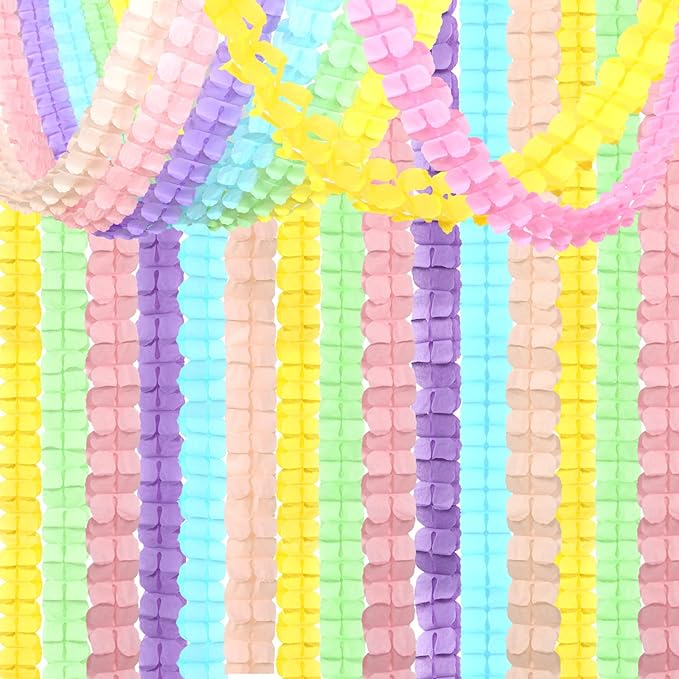 Pastel Rainbow Party-Decorations Streamers Garland by OURUOLA