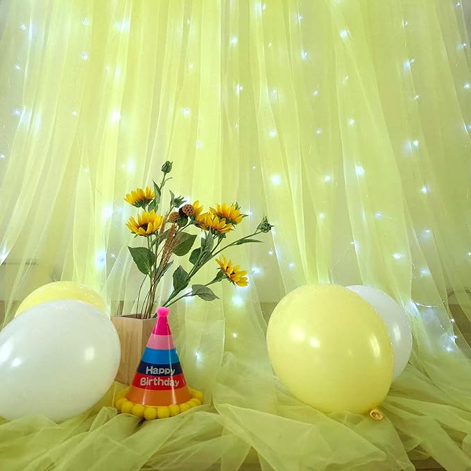 Yellow Tulle Backdrop Curtains - Image 6