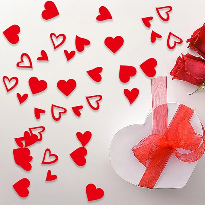 200 Pcs Red Heart Paper Confetti - Image 4