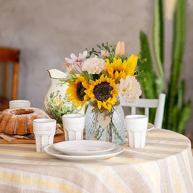 Fake Flowers in Vase, Artificial Sunflower Bouquets in Vase - Image 4