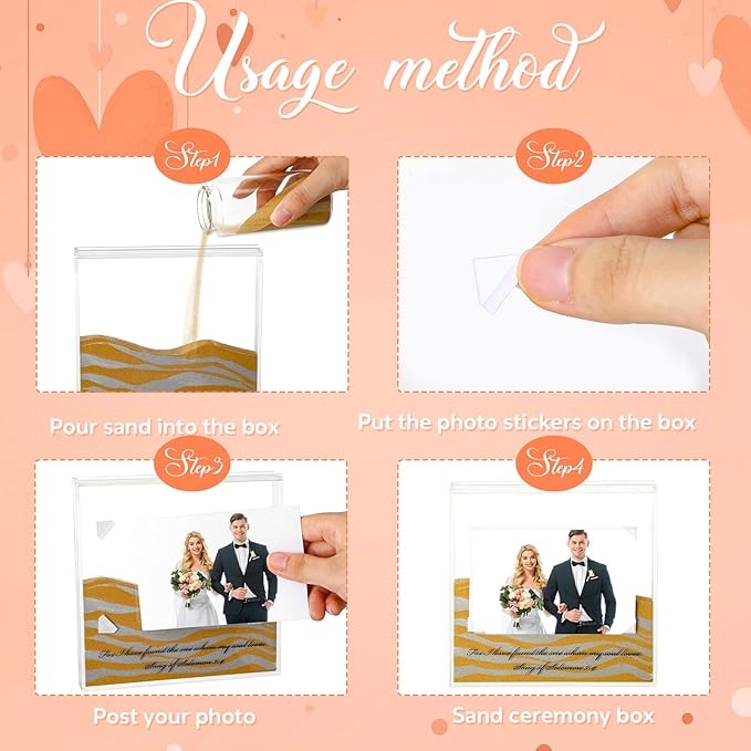 Roowest Sand Ceremony Kit for Wedding Includes Clear Acrylic Unity Sand - Image 4