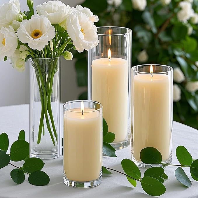 36 PCS Ivory White Pillar Candles - Image 4