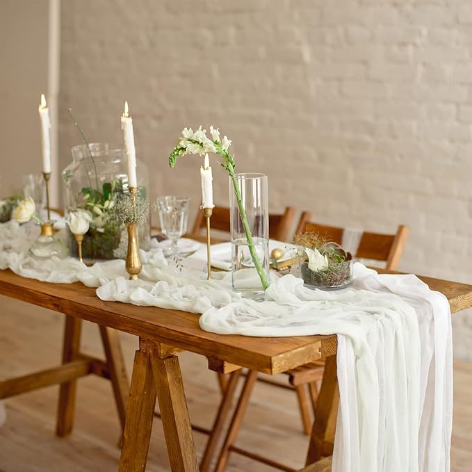 Wedding Arch Draping Fabric 3 Panels 30" x 32 ft White Wedding Arch Drapes - Image 5