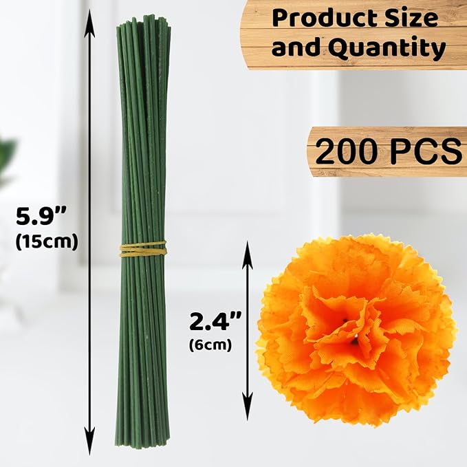 Hananona 200 Pcs Marigold Flower Heads Bulk, Silk Marigold Heads - Image 2