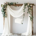 Wokceer Ivory Wedding Arch Draping Fabric Backdrop 4 Panels 28.7" X 20FT Sheer by Wokceer