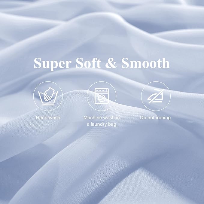 2 Pack 10 Ft Chiffon Table Runner Light Blue Gauze Long Table Runners 27x120 - Image 7