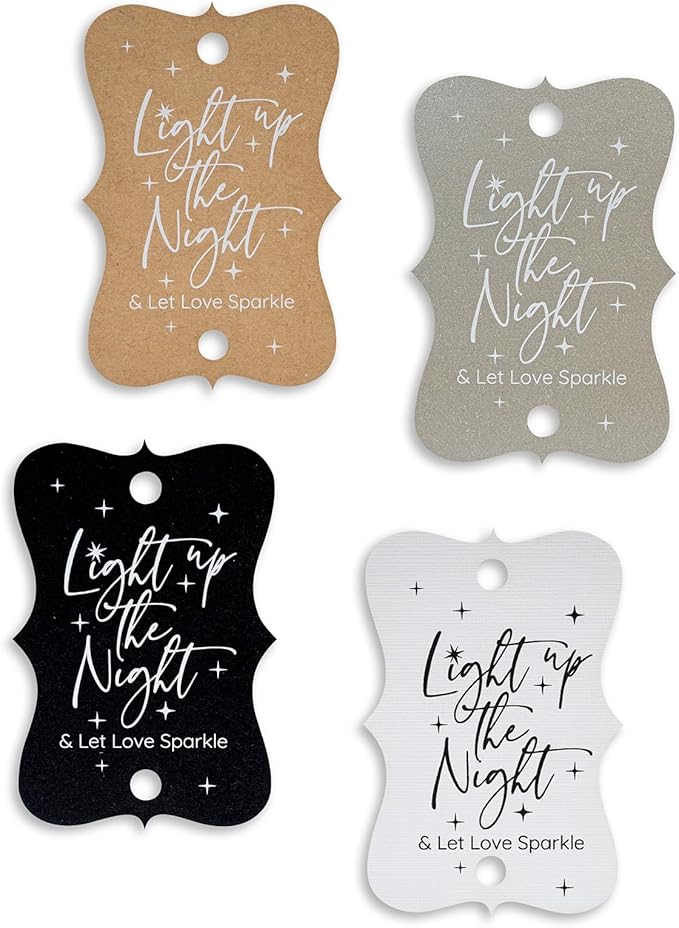 Summer-Ray 50pcs Light up The Night & Let Love Sparkle Wedding Sparkler Tags - Image 5